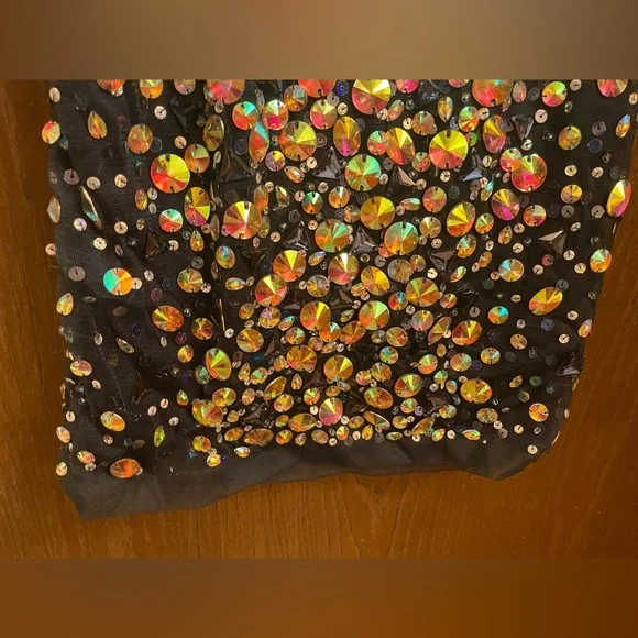 Bling! Bling! big Rhinestone Longsleeve dress Sz-O - Picture 13 of 13